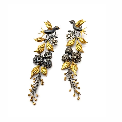 Eliana Multi Colour With White Flower Western Earrings  AGS